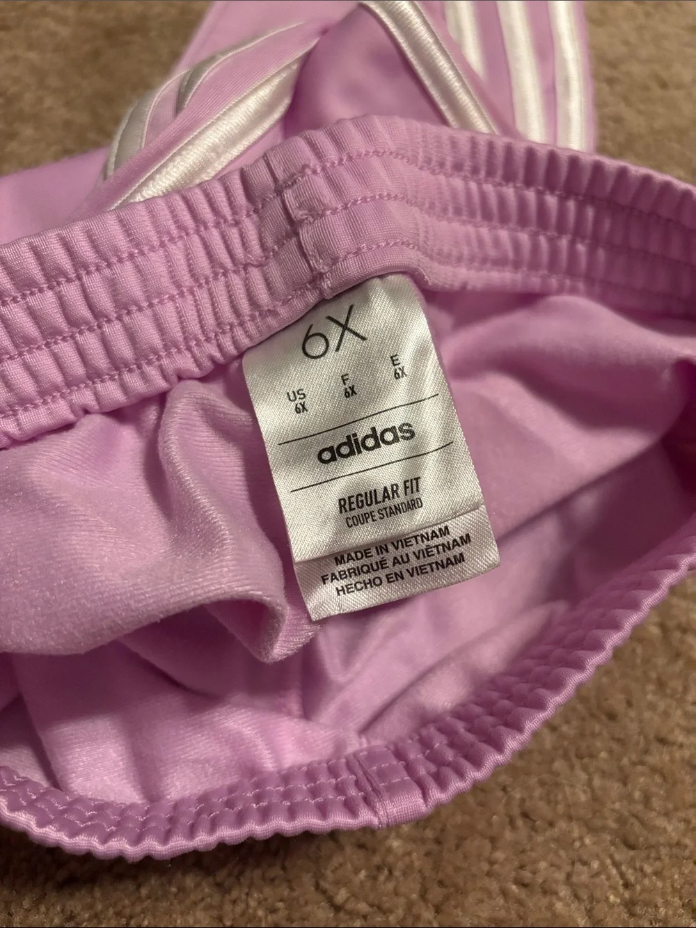 adidas Kids Pink Joggers with White Three Stripes